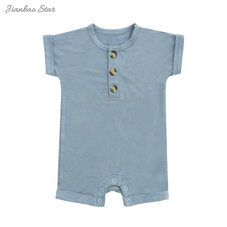 Wholesale Classic Style Summer Bamboo Cotton Infants Clothing Short Sleeve Suspender Lovely Baby Romper
