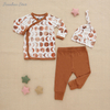Wholesale 0-24m Baby Pajamas Sets Autumn Long Sleeve Knitted Cotton Boys Girls Outfits 3 Pieces Baby Clothing Gift Set