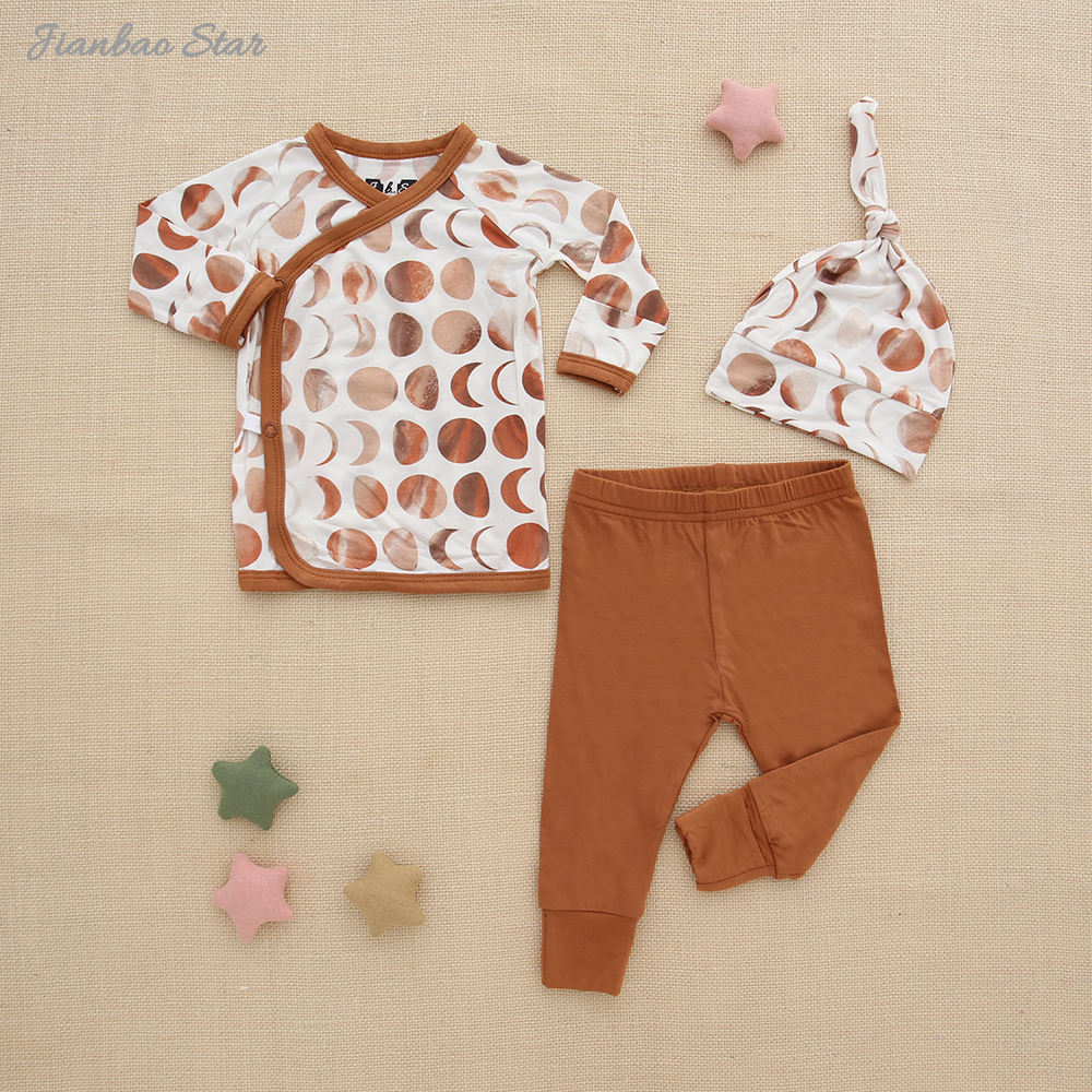 Wholesale 0-24m Baby Pajamas Sets Autumn Long Sleeve Knitted Cotton Boys Girls Outfits 3 Pieces Baby Clothing Gift Set