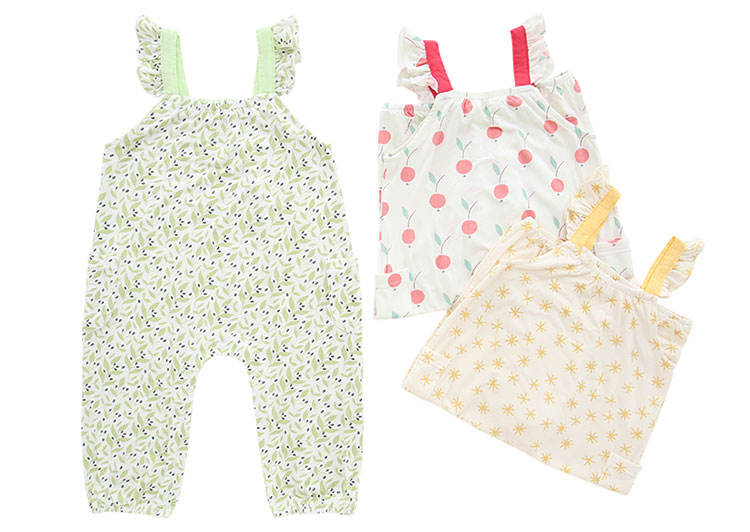 New Design 100% Cotton Knitted Comfortable Summer Style Suspender With Pocket Sleeveless Buttons Unisex Baby Romper