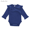 Boutique Design Of Winter Ruffle Style With Snap Button 100% Cotton Newborn Infant Baby Girl Baby Jumpsuit Set Romper Set