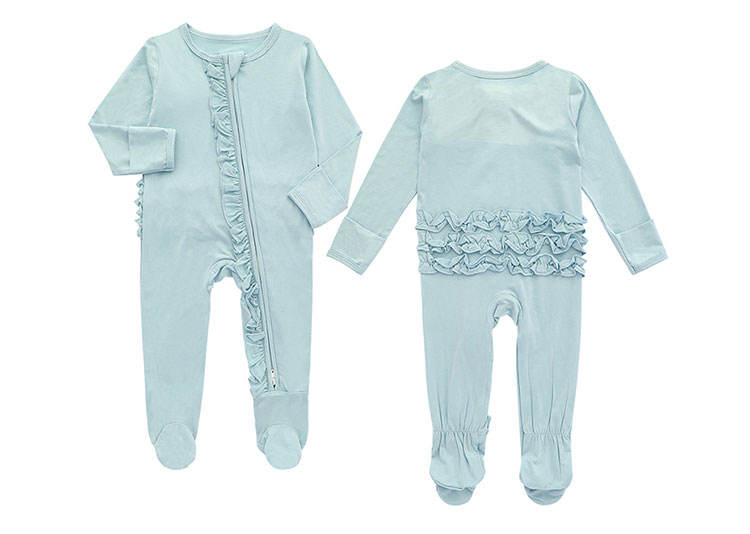 Wholesale Price Hot Sale Soft Comfortable Long Sleeve Zipper Romper Custom Color Pattern Newborn Baby Footie Clothes