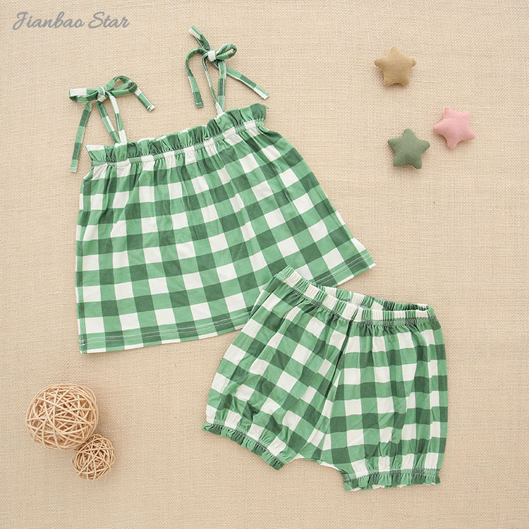 New Release Baby & Kids Girl's Suspendex Skirt Bamboo Or Cotton Knitted Kids Summer Clothing Skirt Set