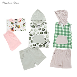 NEW Design For Baby Outfits Boy's And Girl's Sleeveless Tank Hoodie Outfit Tops And Shorts Baby & Kids Clothing Sets