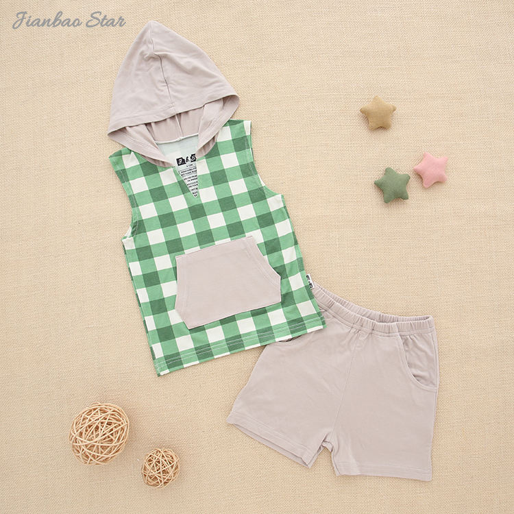 NEW Design For Baby Outfits Boy's And Girl's Sleeveless Tank Hoodie Outfit Tops And Shorts Baby & Kids Clothing Sets