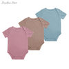 Baby Clothes Wholesale Summer Jumpsuit Bamboo Spandex Cotton Solid Color Newborn Short Sleeve Baby Romper