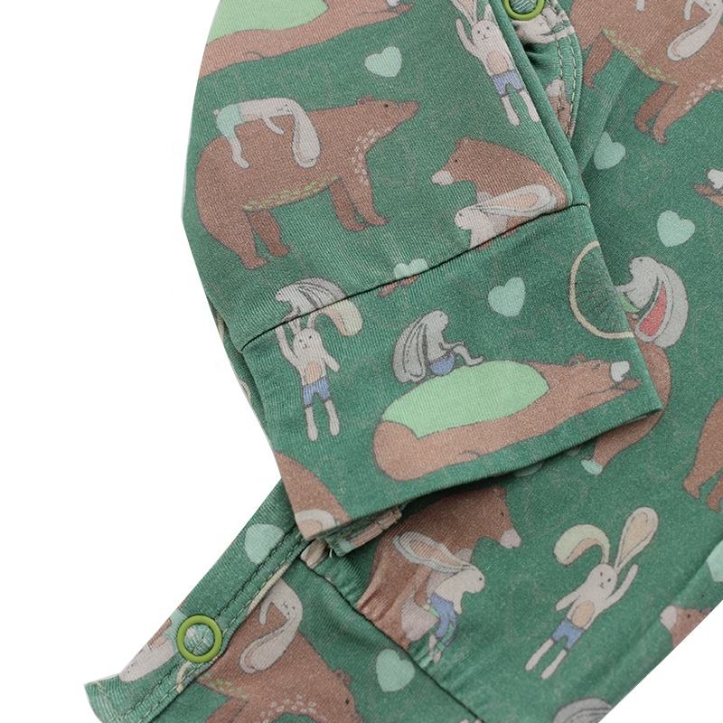 Bamboo Cotton Knitted Baby Boy Spring Summer Clothes High Quality Factory Price Custom Print Romper OEM Logo Sleepsuit