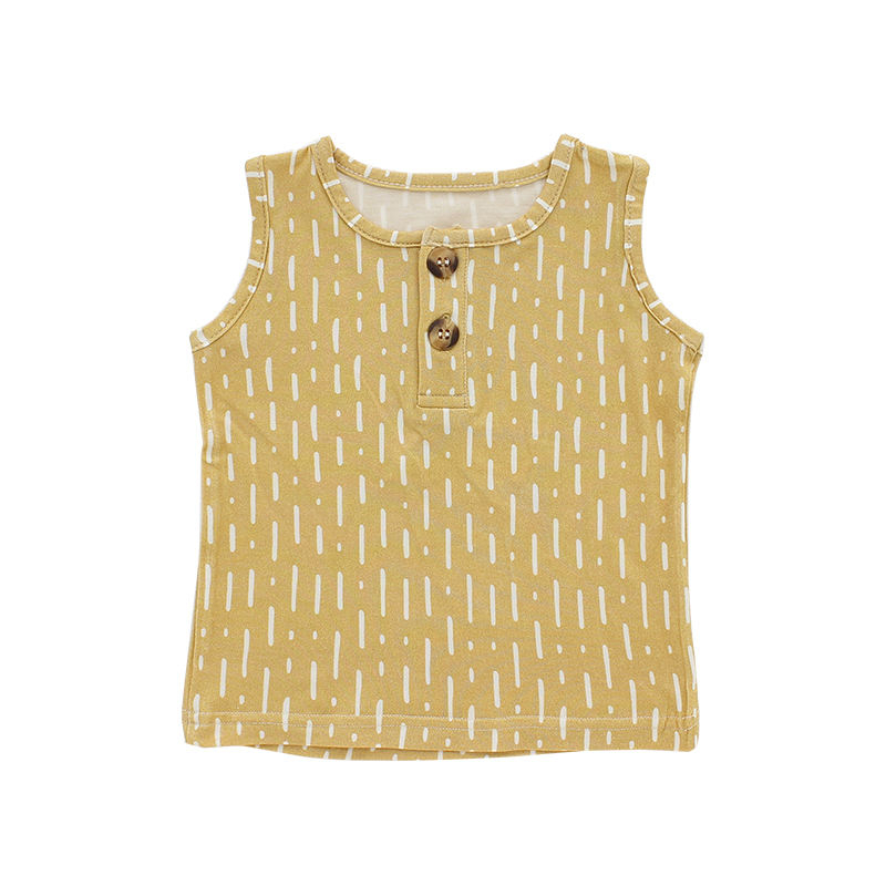 95% Bamboo Knitted Super Soft Sleeveless Baby Boy's And Girl's T-shirt Summer Solid Color And OEM Pattern Kids Tops