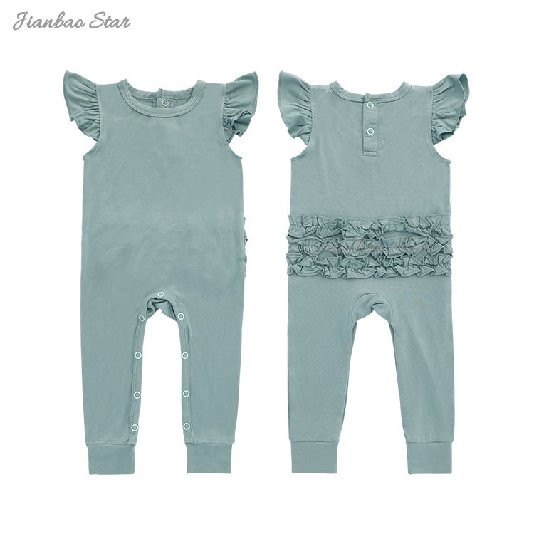 Baby Clothes Summer Style Jumpsuit Sleeveless & Long Pants With Snap Button Romper High Quality 95% Bamboo Fiber 5% Spandex