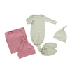 Hot-Selling High Quality Bamboo Knitted Fabric Baby Fishtail Jumpsuit Full Sleeve Ribbed Style Baby Romper Sets With Hat
