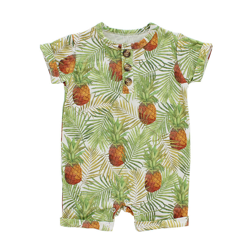 Extra Soft Bamboo Viscose Knitted Summer Lightweight Beachwear Style Short Sleeve Unisex Baby Suit Baby Romper Set
