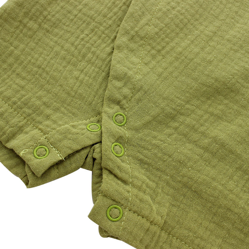 New Design 100% Cotton Knitted Custom Comfortable Casual Newborn Baby Buttons Short Sleeved Baby Clothes Romper