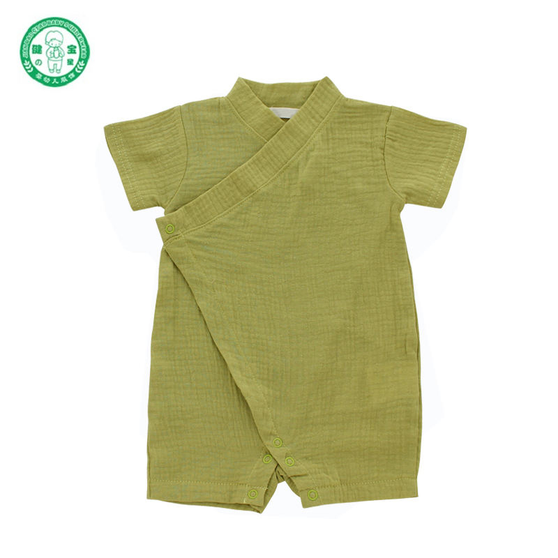 New Design 100% Cotton Knitted Custom Comfortable Casual Newborn Baby Buttons Short Sleeved Baby Clothes Romper