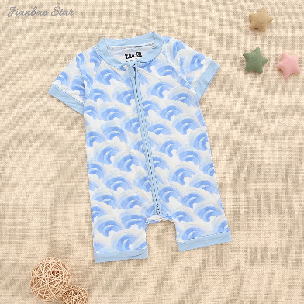 2022 New Arrivals Custom Bamboo Baby Zipper Romper One Piece Summer Style High-quality Baby Jumpsuit