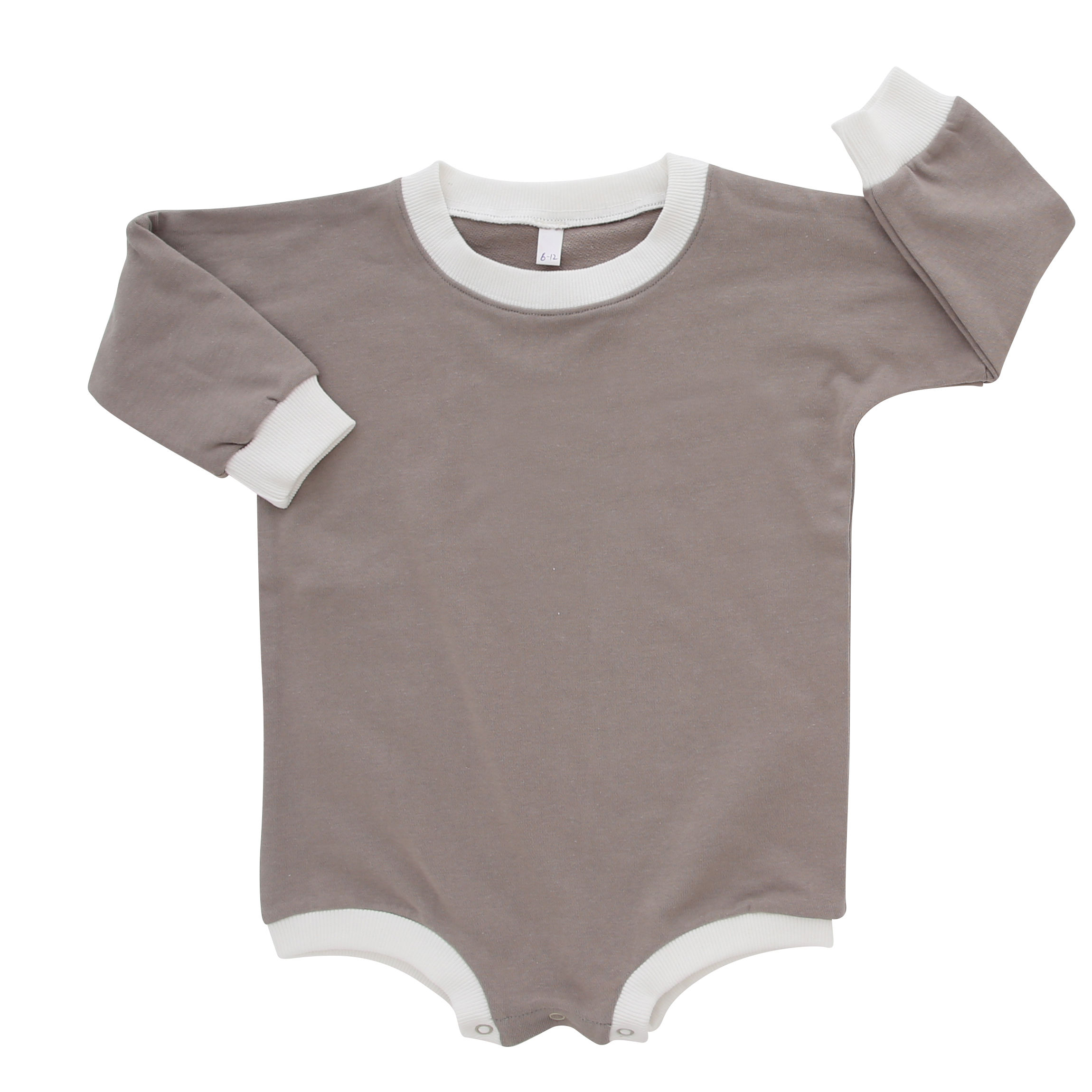 Factory Direct 95% Bamboo 5% Spandex Baby Romper Long Sleeve Jumpsuit With Snap Button Design Solid Color Style Baby Clothing