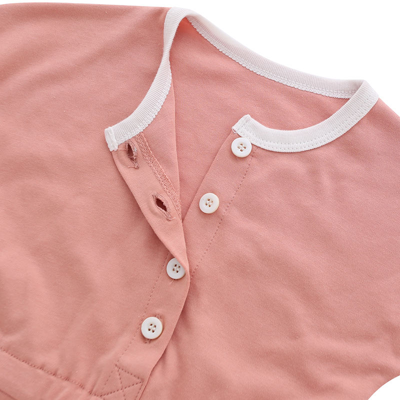 Wholesale Toddler Romper Baby's Clothes Short Sleeve Solid Color Bamboo Spandex Cotton Soft Baby Clothing Customize Acceptable