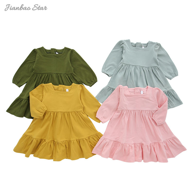 Factory New Design High Quality Ruffled Wholesale Custom Comfortable Winter Style Long Sleeve Baby Dresses