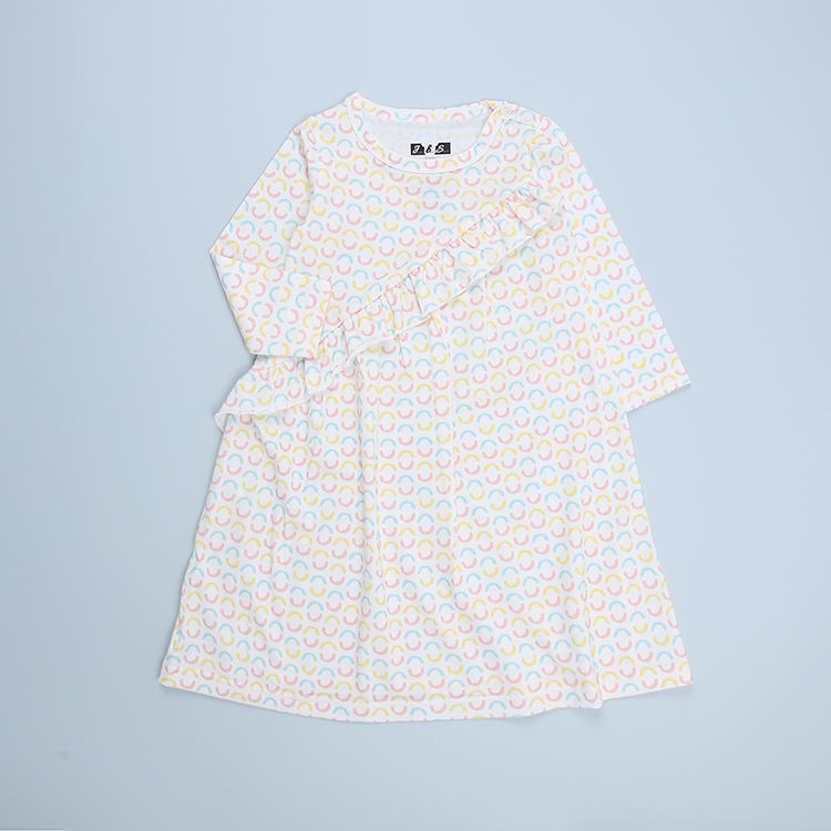 Custom Print Baby And Kids Dress Casual Party Clothing Lovely Baby Dress Autumn Long Sleeve Ankle Length Girls Dress