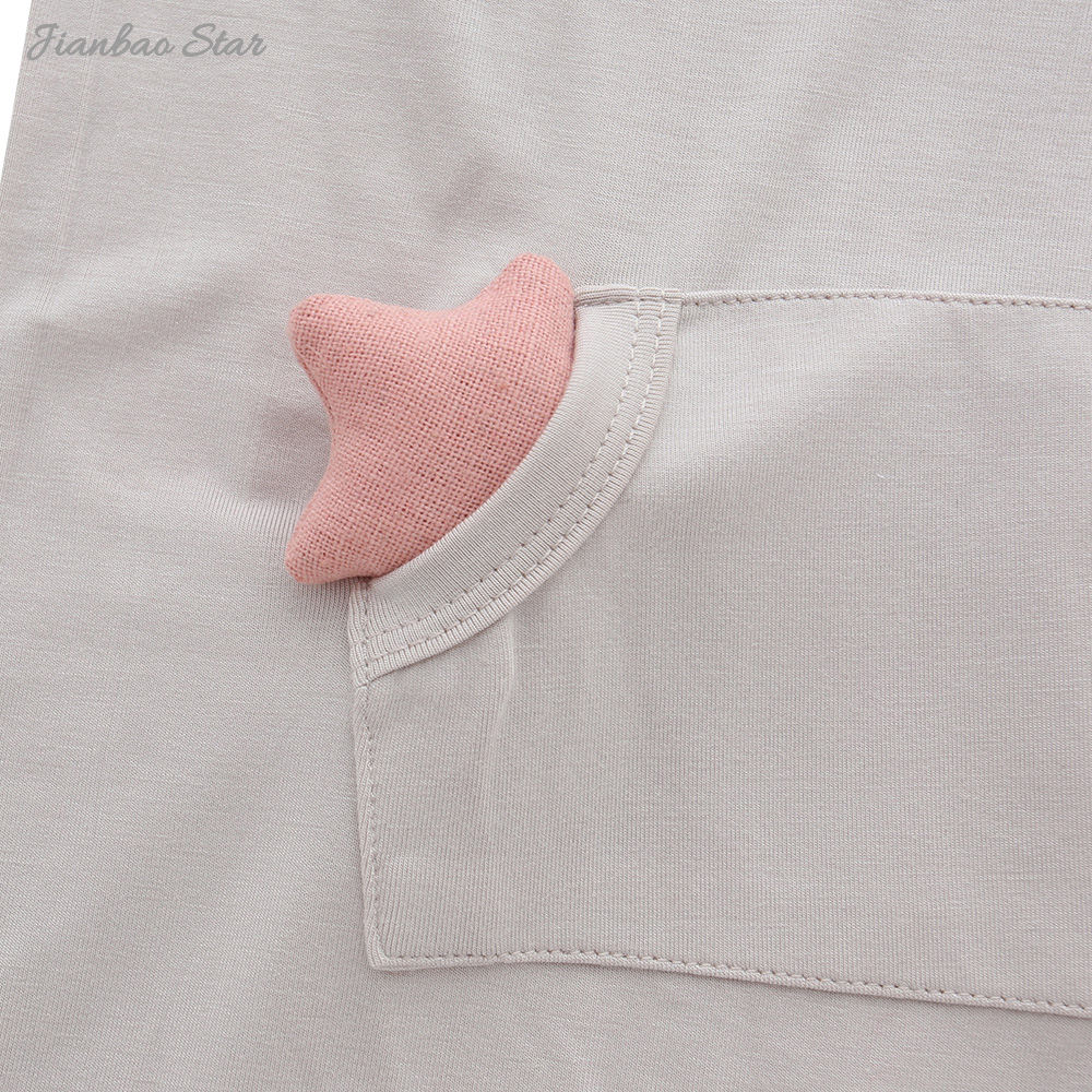 Wholesale Summer Style Jumpsuit With Short Sleeve & Snap Button Plain Color Bamboo Baby Romper Set