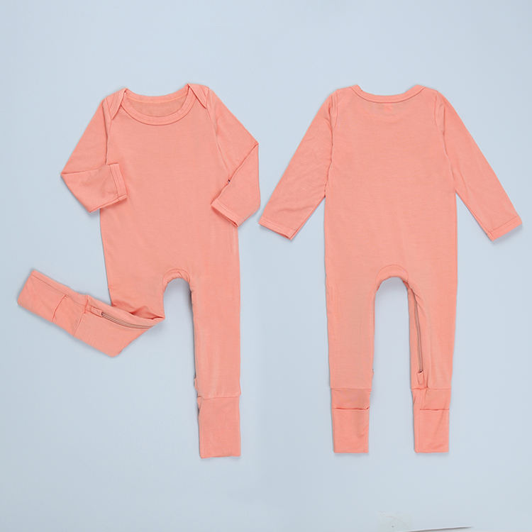 New Design Top Sale Long Sleeve Wholesale Comfortable High Quality Zipper Custom Solid Color Baby Rompers Baby Clothing