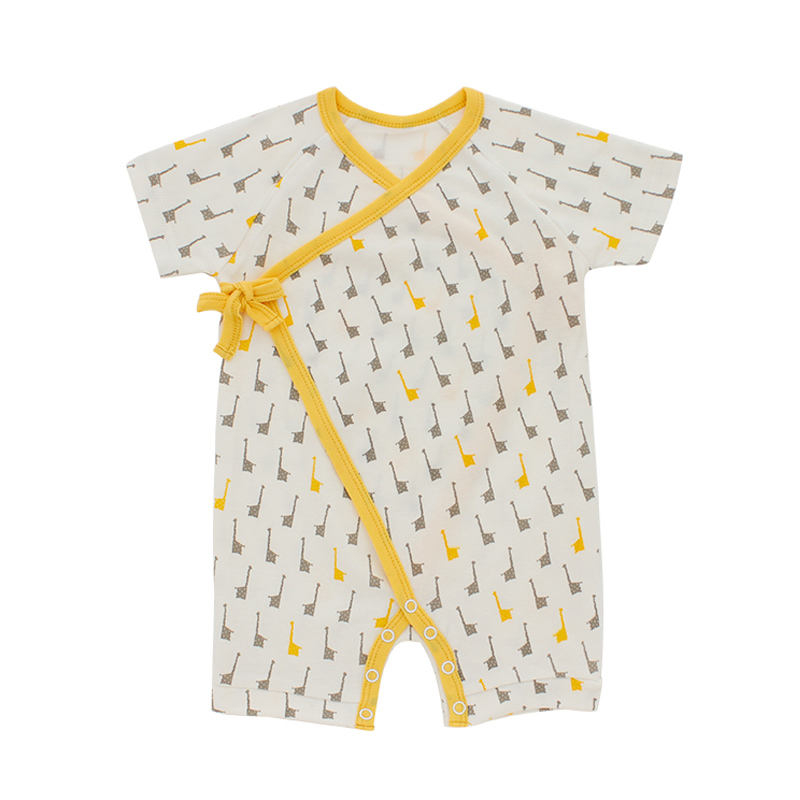 New Arrivals Lace Up Hot Sale Fashion Casual Comfortable Knitted Short Sleeve Summer Style New Born Baby Romper