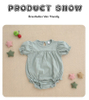Fashionable Wholesale Infant Baby Girl Clothes Summer Bamboo Cotton Ruffle Sleeve Romper Solid Color Dress Bodysuit Clothes