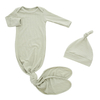 Hot-Selling High Quality Bamboo Knitted Fabric Baby Fishtail Jumpsuit Full Sleeve Ribbed Style Baby Romper Sets With Hat