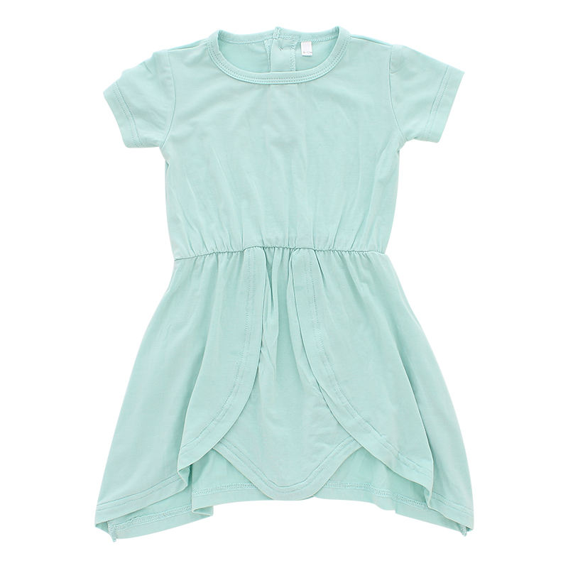 Wholesale 0-24 Months Baby Dress Casual Party Clothing Lovely Baby Dress Autumn Short Sleeve Solid Color Fashion Baby Girl Skirt