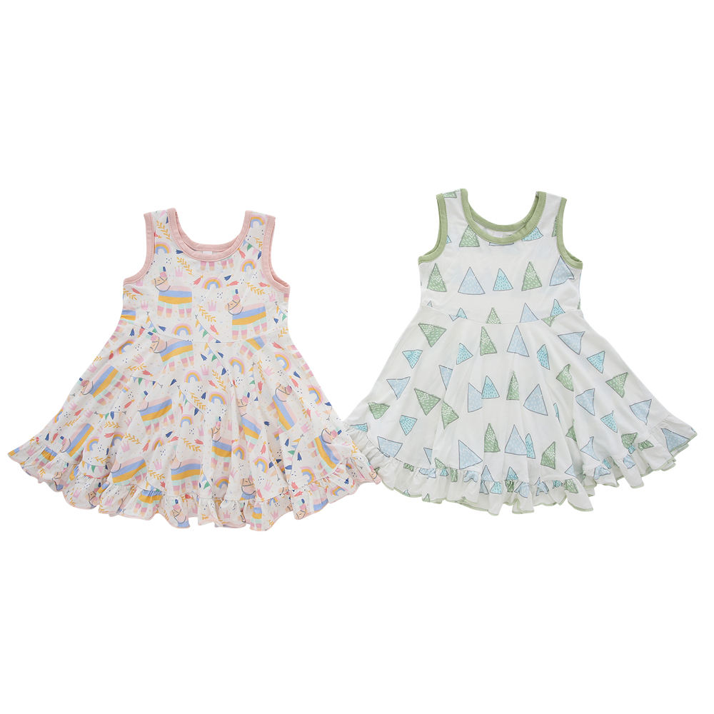 Digital Printing Baby Girls Dress Wholesale New Style Summer Hot Sale Pattern Sleeveless Lovely Suspender Baby Girls Clothing
