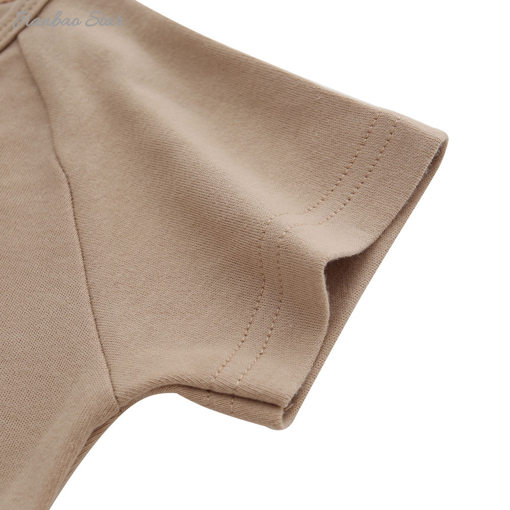 New Arrivals Custom Color Comfortable Cotton Summer Breathable Unisex Two-way Zipper Newborn Baby Rompers Clothes