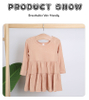 Wholesale Kids Dress Casual Party Clothing Lovely Baby Dress Autumn Long Sleeve Solid Color Fashion Baby Girl Skirt
