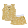 Baby Sleeveless Tops And Short Dress 2PCS Clothing Sets Bamboo And Spandex Knitted With Opening Button Design