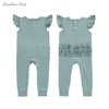 Custom Baby Clothes 95%Bamboo 5%Spandex Short Sleeve Ruffles On The Back Of Rompers Soft Infant Baby Girl Jumpsuits