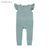 Custom Baby Clothes 95%Bamboo 5%Spandex Short Sleeve Ruffles On The Back Of Rompers Soft Infant Baby Girl Jumpsuits