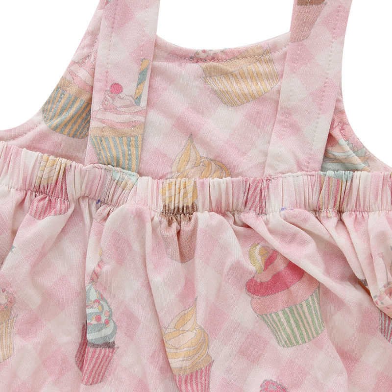 Customize Summer Sleeveless Baby Dress Wholesale High Quality Bamboo Cotton Suspender Baby Girls Skirt Soft Infants Clothing