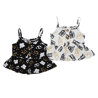 Digital Printing Color Patterns Rompers Wholesale New Style Summer Hot Sale Pattern Sleeveless Lovely Suspender Baby Girls Dress