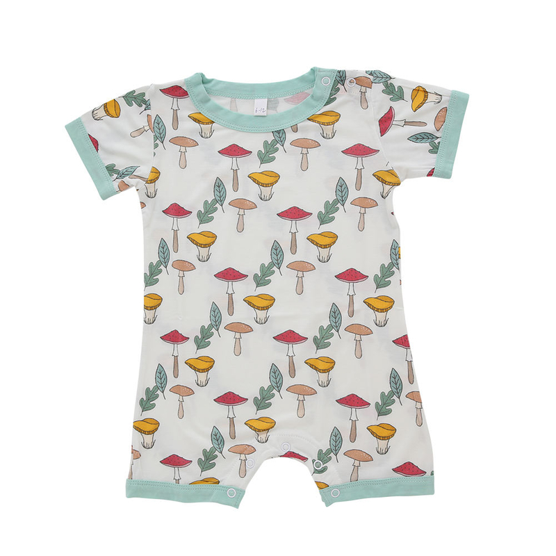 Wholesale Newborn Baby Clothing Halloween Custom Printed Style Short Sleeve Summer Baby Romper 95% Bamboo & 5% Spandex Fabric