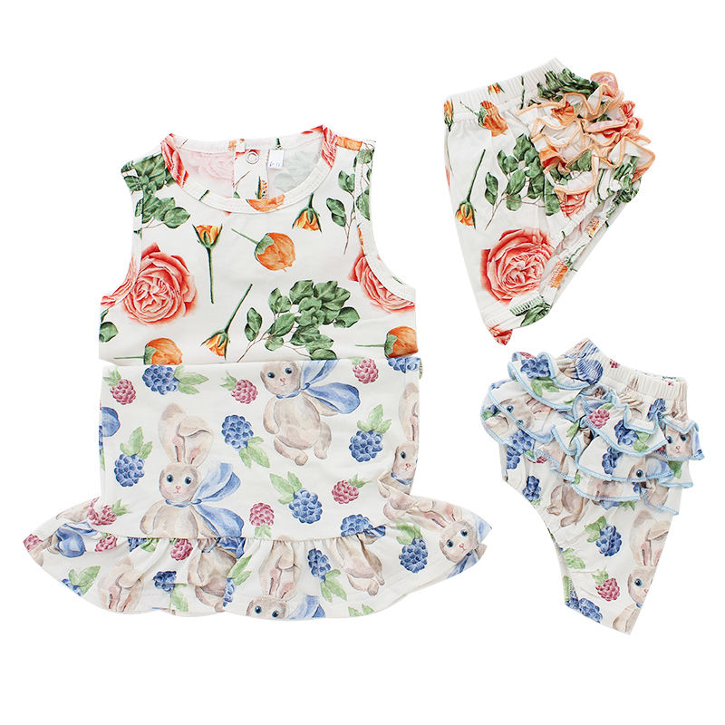 Factory Direct Baby Pajamas Set Sleeveless Sleeping Wear Bamboo Spandex Cotton Unisex Summer Two Piece Clothing