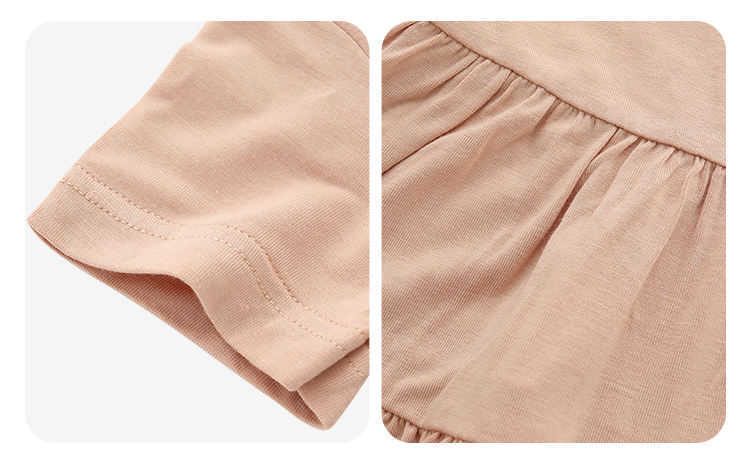 Wholesale Kids Dress Casual Party Clothing Lovely Baby Dress Autumn Short Sleeve Solid Color Fashion Baby Girl Skirt