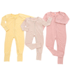 Classic Design Solid Color Baby Body Suit Bamboo Spandex Cotton Zipper Jumpsuits Autumn Long Sleeve Baby Rompers