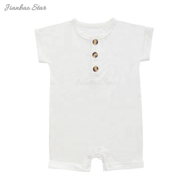 Wholesale Classic Style Summer Bamboo Cotton Infants Clothing Short Sleeve Suspender Lovely Baby Romper