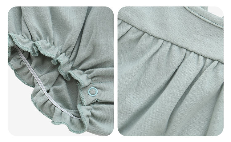 Factory New Arrivals Ruffle 100% Cotton Comfortable Custom Color Buttons Short Sleeves Summer Style Unisex Baby Romper