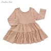 Bamboo Fabric Plain Color Sleeveless Short Sleeves & Long Sleeves A Series of Baby Toddler Girls Dress Kids Ruffle Style Dress