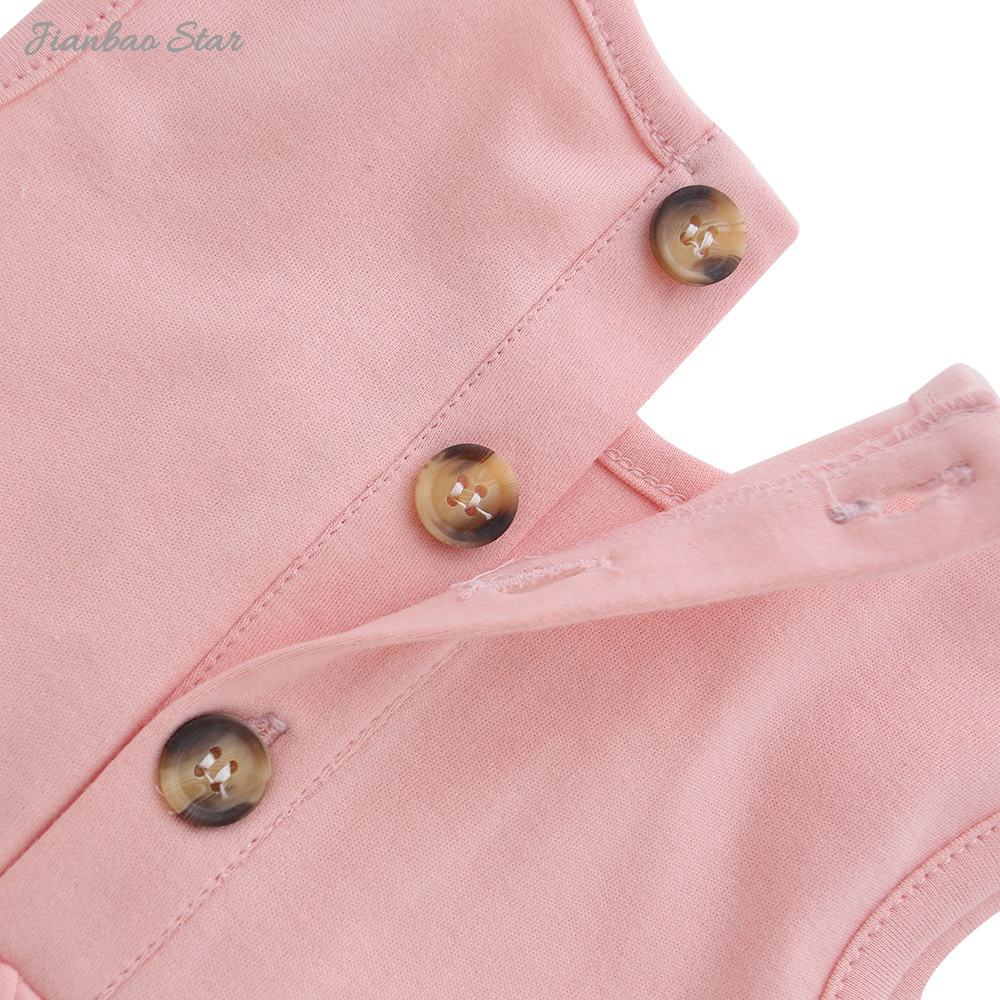 Solid Color With Wooden Button New Style baby girl rompers Newborn Baby Rompers Summer Jumpsuit Clothing Baby Onesie