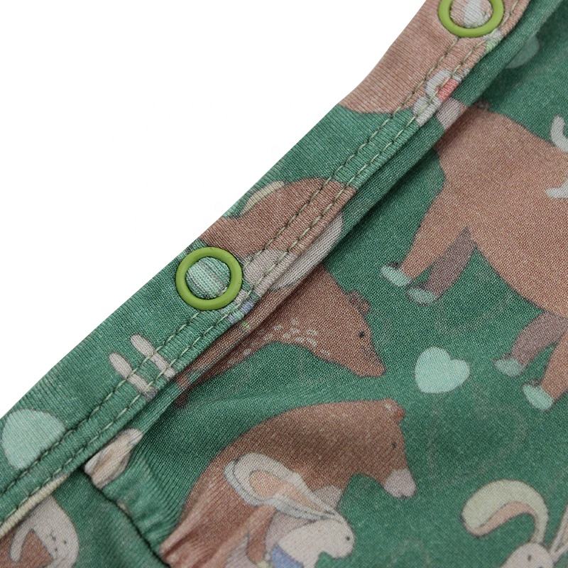 Bamboo Cotton Knitted Baby Boy Spring Summer Clothes High Quality Factory Price Custom Print Romper OEM Logo Sleepsuit