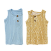 95% Bamboo Knitted Super Soft Sleeveless Baby Boy's And Girl's T-shirt Summer Solid Color And OEM Pattern Kids Tops
