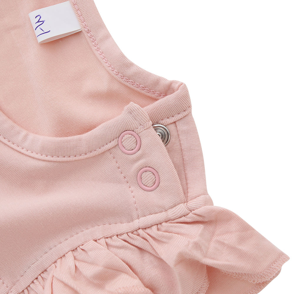 New Arrivals High Quality Hot Sale Customs Solid Color Ruffled Buttons Sleeveless Lovely Baby Girls Dresses