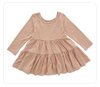 Wholesale Kids Dress Casual Party Clothing Lovely Baby Dress Autumn Long Sleeve Solid Color Fashion Baby Girl Skirt