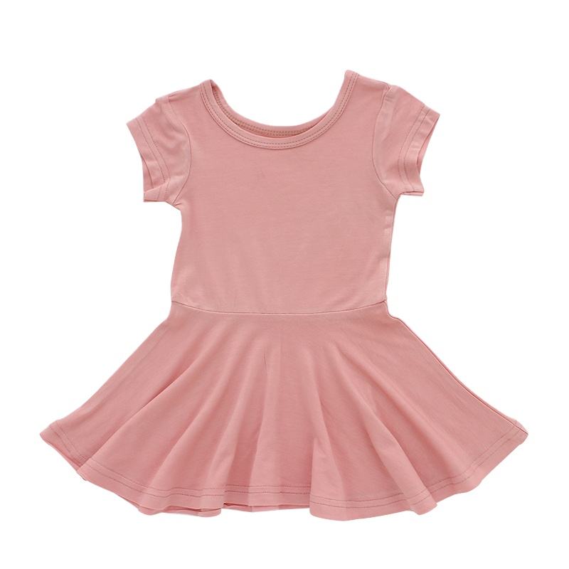 Baby Toddler Girls Summer Dress Round Collar A-Line Wholesale Kids Clothing Dress With Customized Printing Design