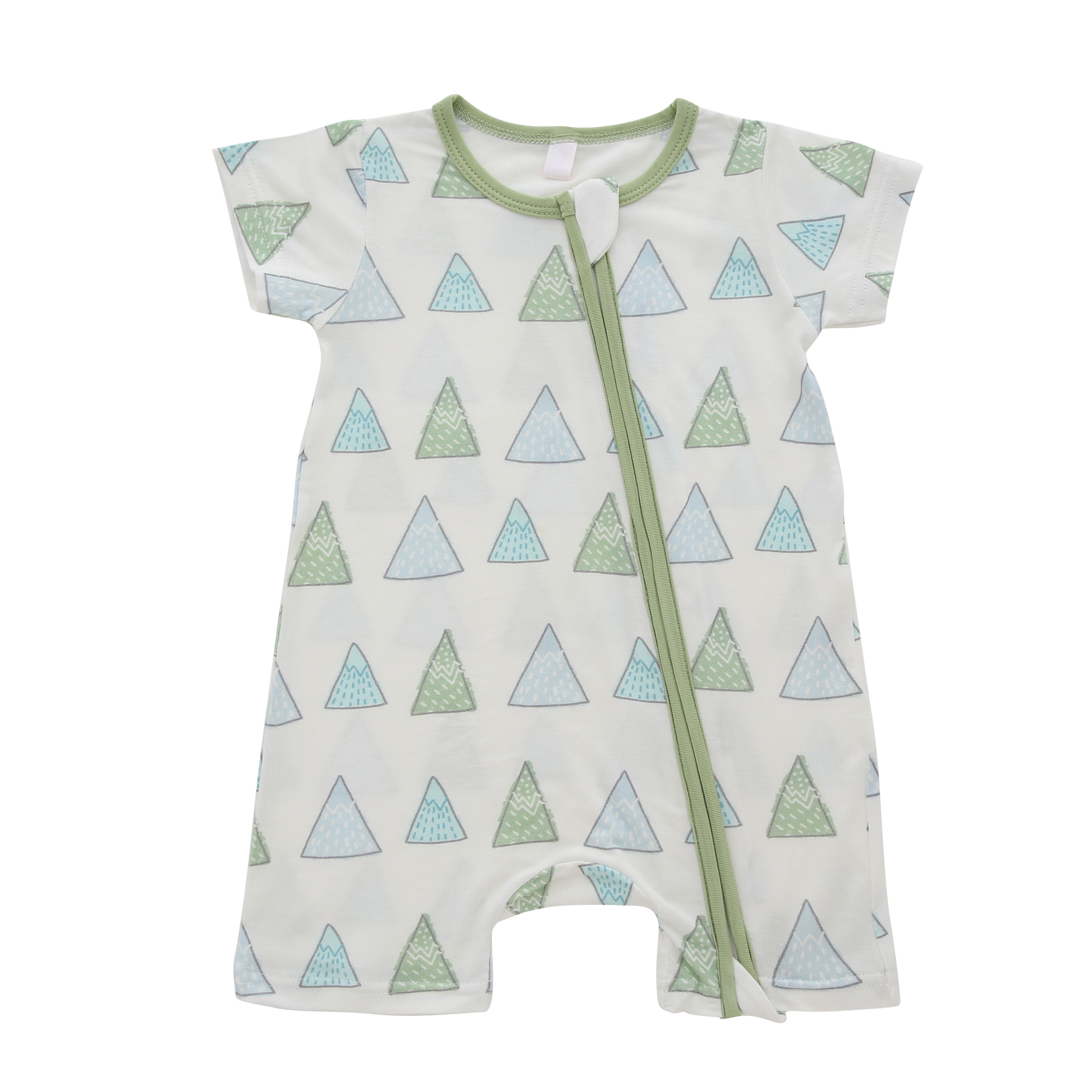 100% Cotton Fabric High Material Baby Summer Soft Jumpsuit Newborn Short Sleeve Zipper Design Baby Romper